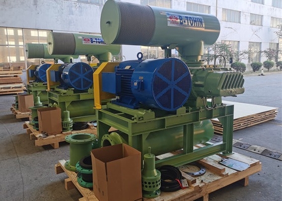 DN100 50Kpa RPM1350 세 엽 뿌리 블로어 공기 전달