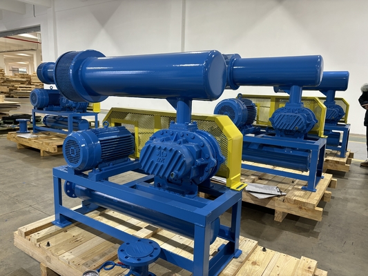 DN200 30-132 kw 10-80 kpa 루트 로터리 로브 블로어 공기 냉각 파란색