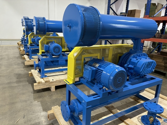 DN200 30-132 kw 10-80 kpa 루트 로터리 로브 블로어 공기 냉각 파란색